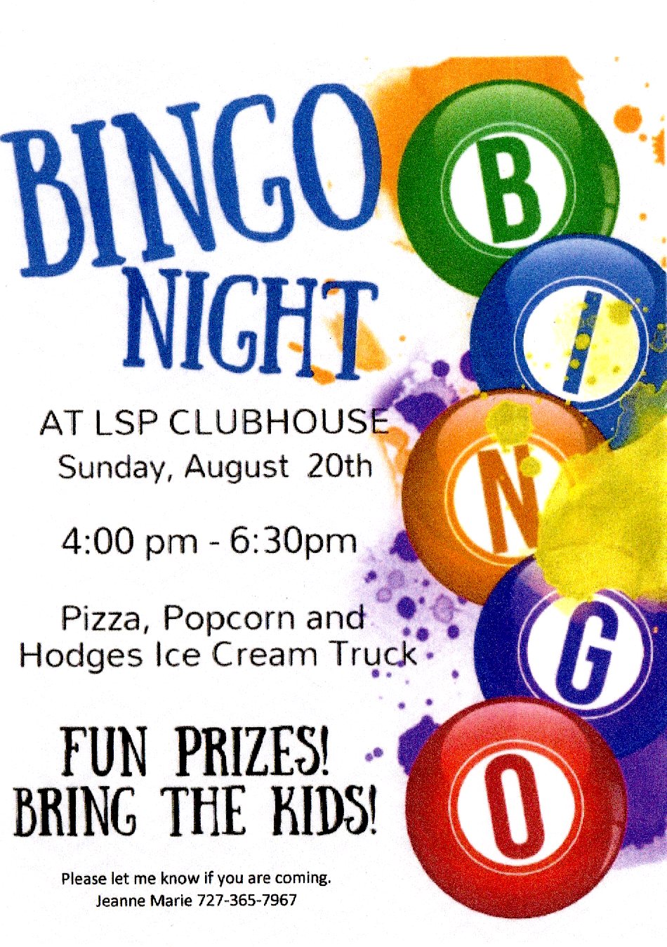 LSP Bingo and Ice Cream Social